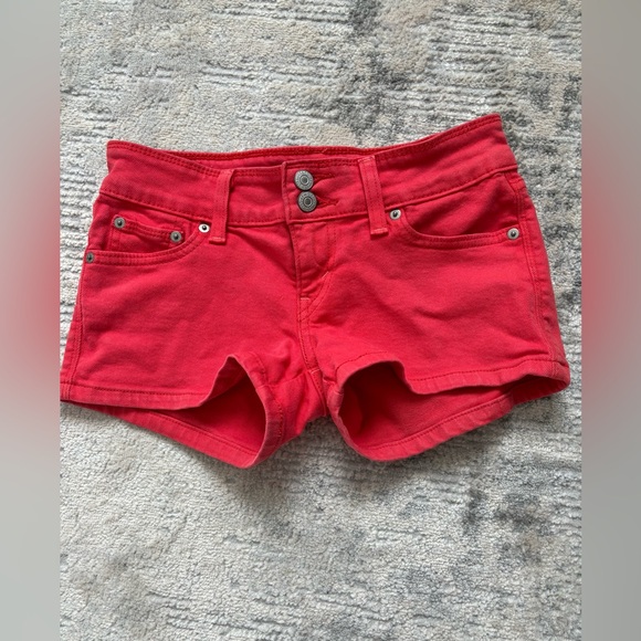 Levi’s Red/Orange Jean Shorts Size 3 - Picture 1 of 8